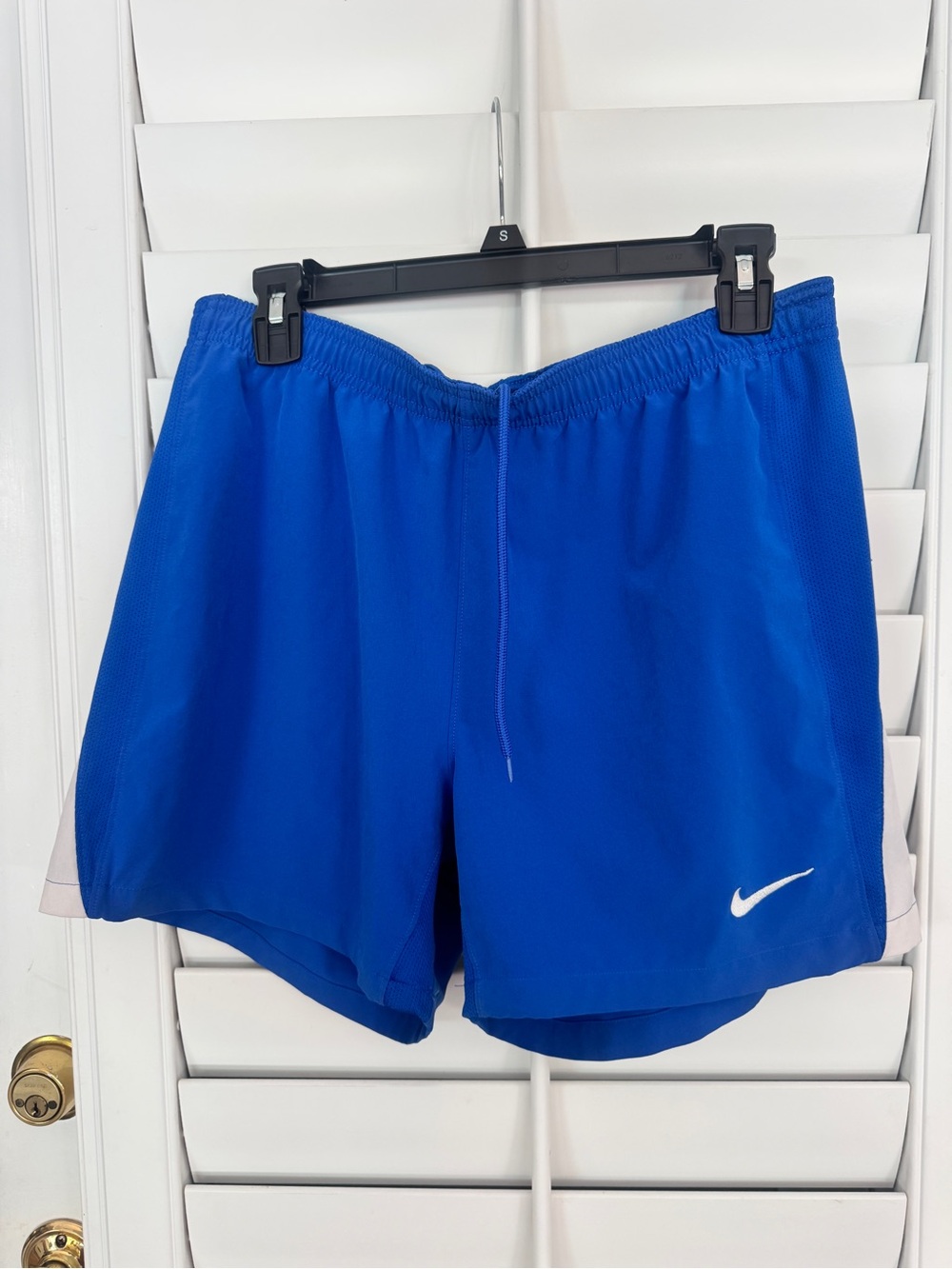 Nike Blue Running Shorts with White Swoosh